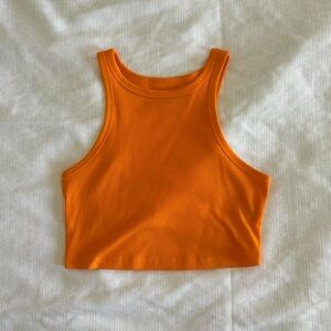Orange Ribbed Tank Top